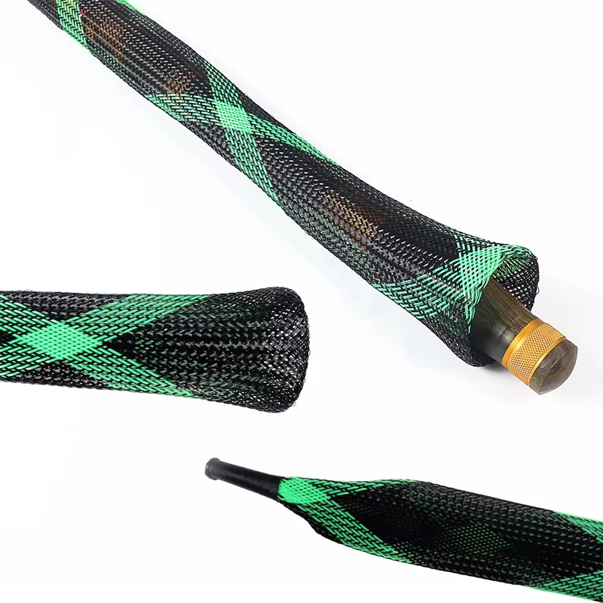 Calcetín para caña de pescar, cubierta para caña de pescar, Protector de red trenzada, herramienta de pesca para cañas giratorias, cañas de fundición, cañas de hielo - imagen 5