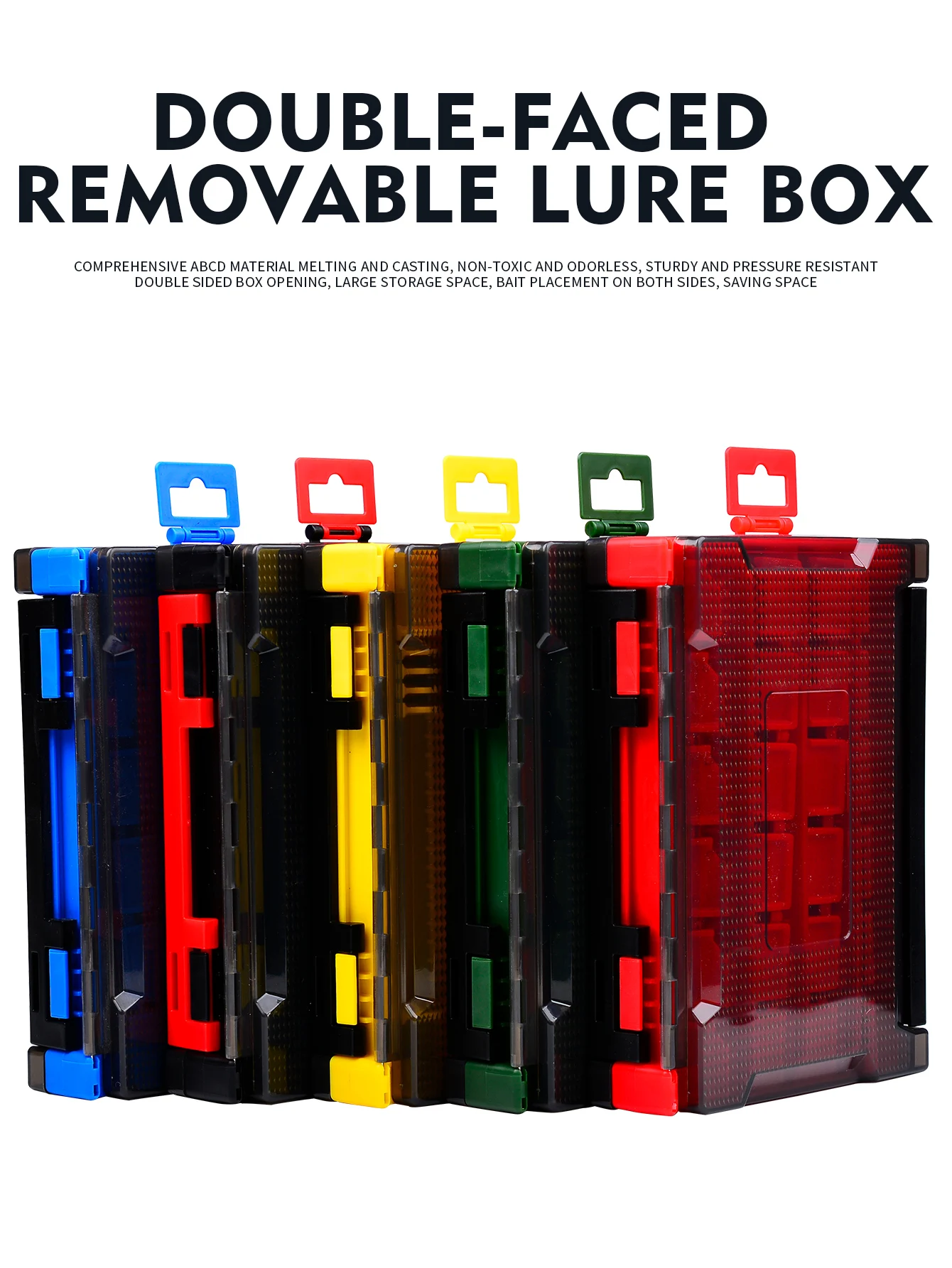 PROBEROS-caja de aparejos de pesca de doble cara con divisores Rmvovable, anzuelos, accesorios de plomada, organizador de almacenamiento, herramienta portátil - imagen 2