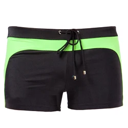Shorts de baño hombre secado rápido cintura baja boxer con cordón
