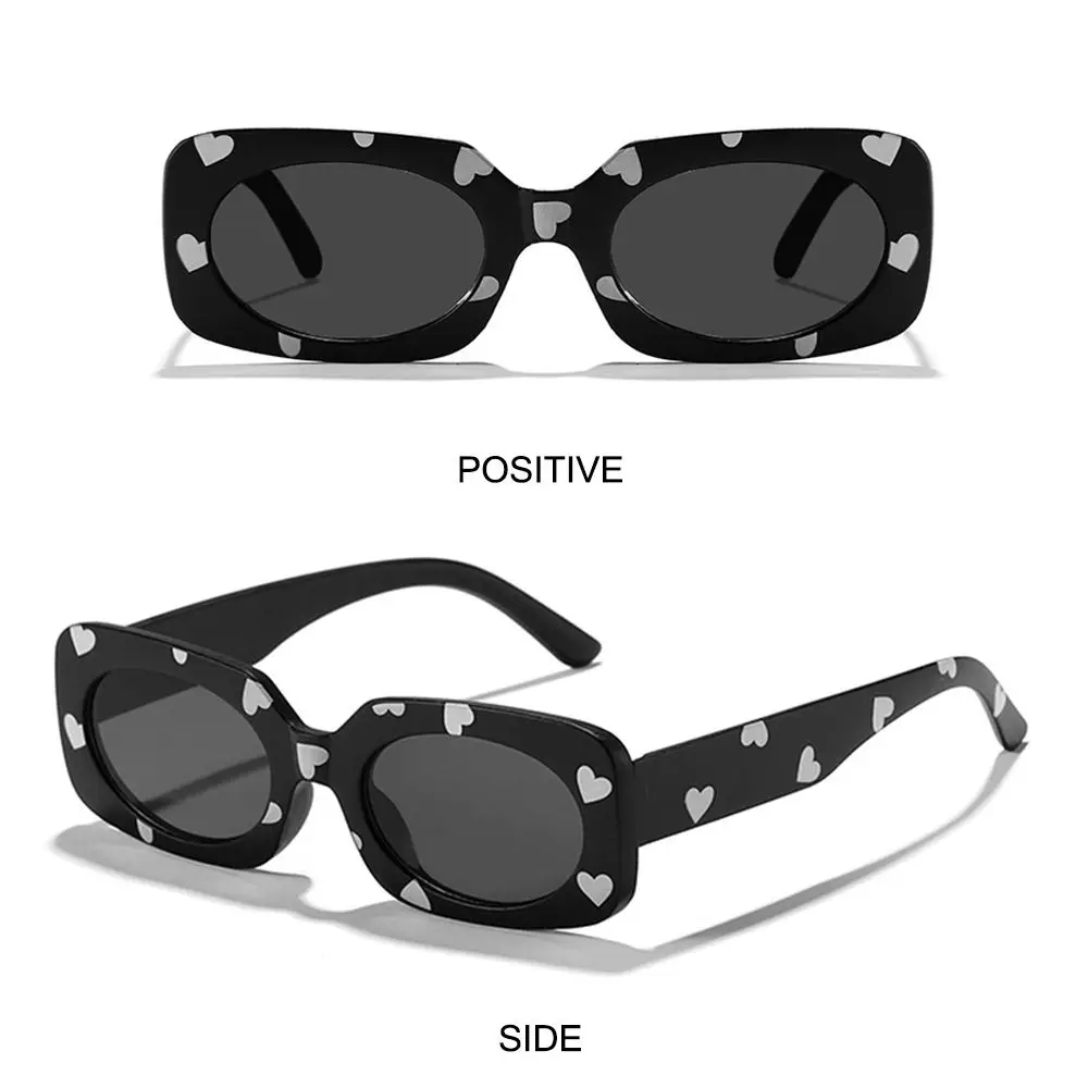 Gafas de sol para niños con estampado de corazón y protección solar a la moda UV400 de 2 a 8 años, gafas de sol rectangulares para niños - imagen 2
