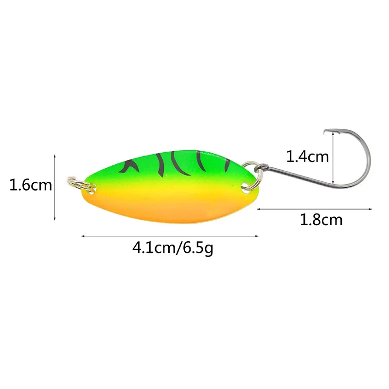 OUTKIT, 10 Uds., mezcla de colores, 4,1 cm, 6,5g, señuelo cuchara de Pesca, cebo de natación, Isca, señuelo Artificial para trucha, aparejos de Pesca, cucharas Truite - imagen 2