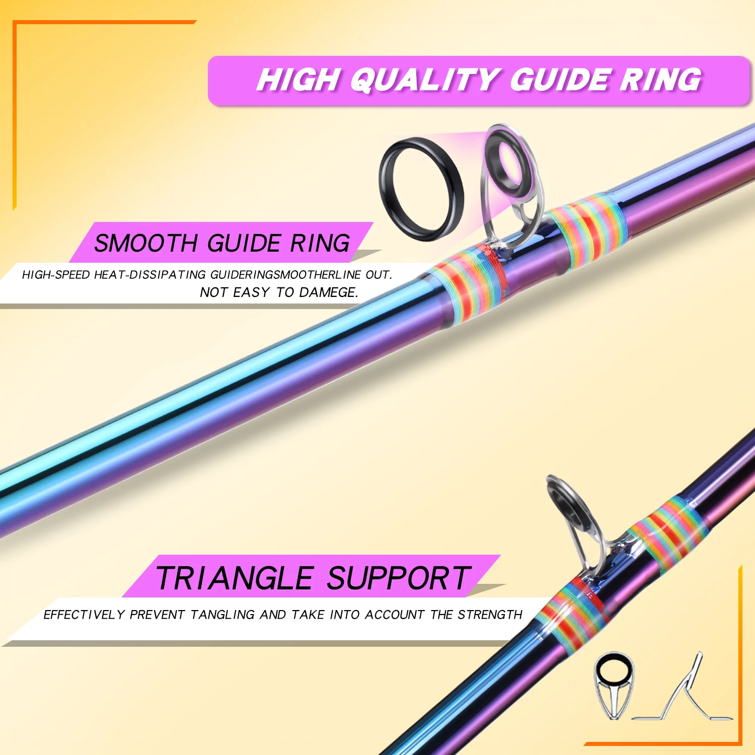 Caña de pescar Sougayilang Baitcasting M 1,8 m 2,1 m caña de fibra de carbono arrastre máximo 8kg 2mm bobina superior lubina trucha Pesca de agua dulce - imagen 3