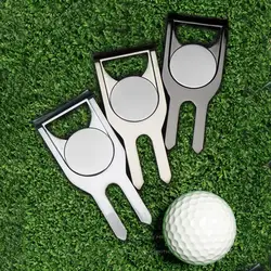Marcador de Golf en Zinc Plateado con Horquilla Divot