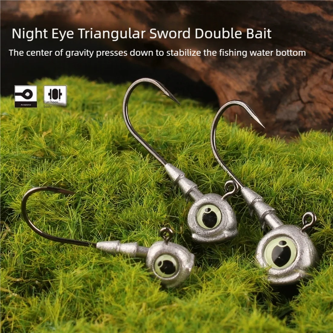 Jig Head con ojos luminosos – Anzuelos para vinilo mar y río - imagen 5