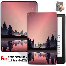 Nueva carcasa protectora Auto Wake/Sleep PU Funda tipo libro de cuero funda inteligente de 6,8 pulgadas para Kindle Paperwhite 5 11. a generación 2021