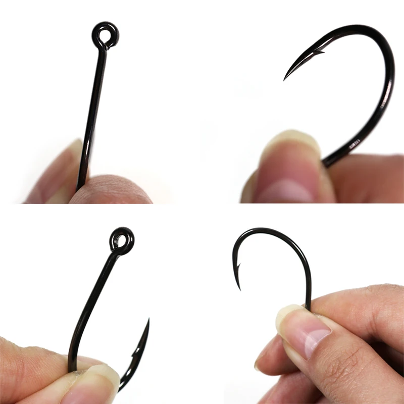 Wifreo-anzuelo de acero al carbono con púas de 100 piezas, anzuelo de tubo de remolque para tarpón, moscas, atado, mango corto - imagen 5