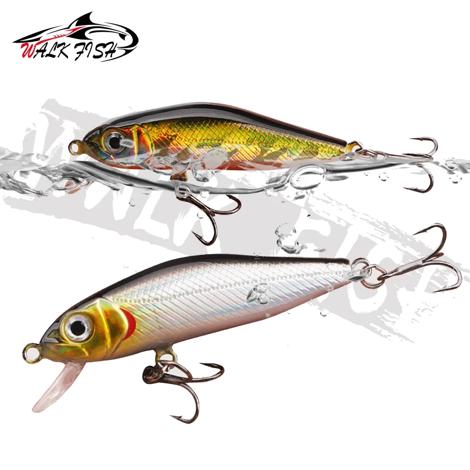 WALK FISH-señuelo de Pesca flotante, cebo duro de plástico con ojos 3D, plantilla Artificial, Wobblers, Crankbait, 5,5 cm, 4,5g - imagen 3