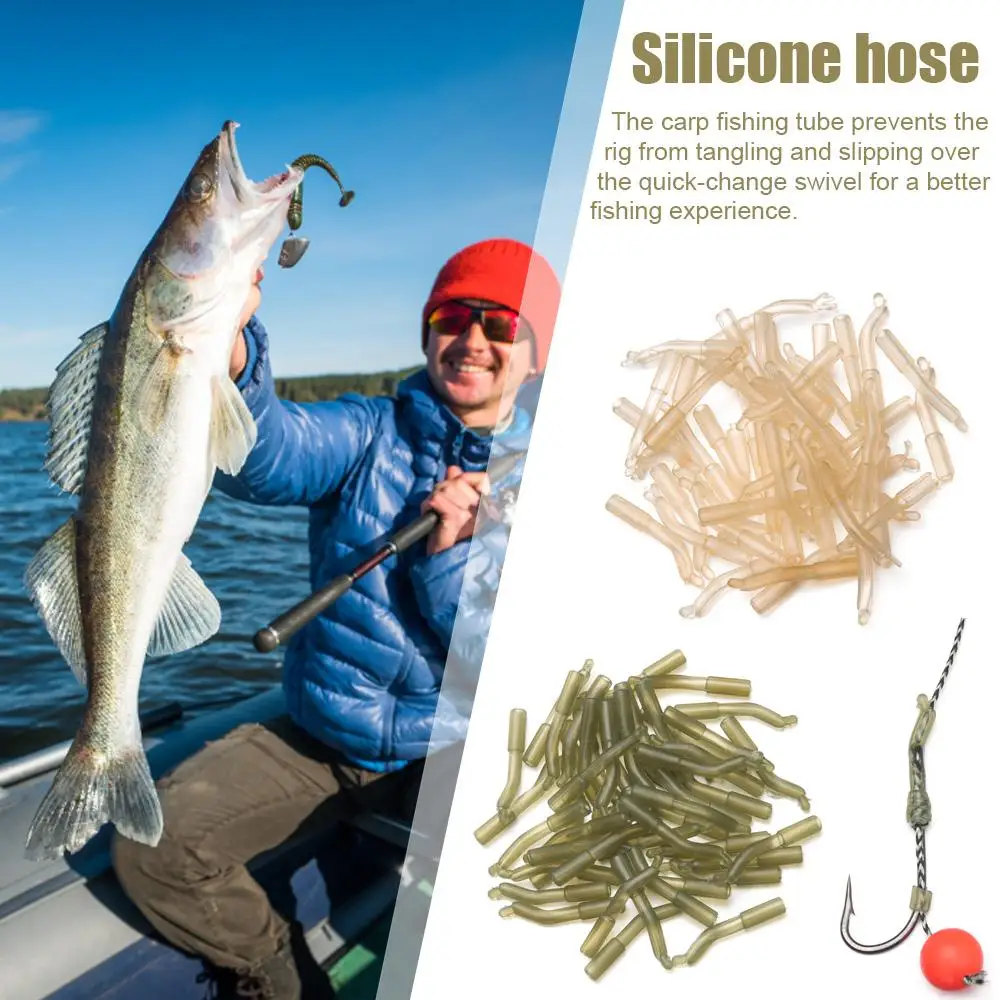 Mangas antienredos para pesca de carpa, Terminal de 20/30/50 piezas, posicionador, aparejo de pelo de goma, alineador de línea, accesorios de pesca - imagen 2