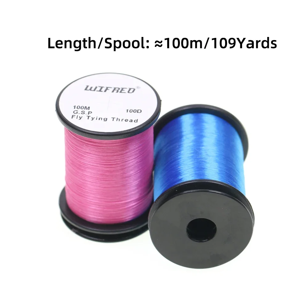 Wifreo 8 colores 100D GSP hilo de atado de moscas línea de polietileno Material de atado de moscas para moscas secas/húmedas ninfas Streamer señuelo 100M/carrete - imagen 5