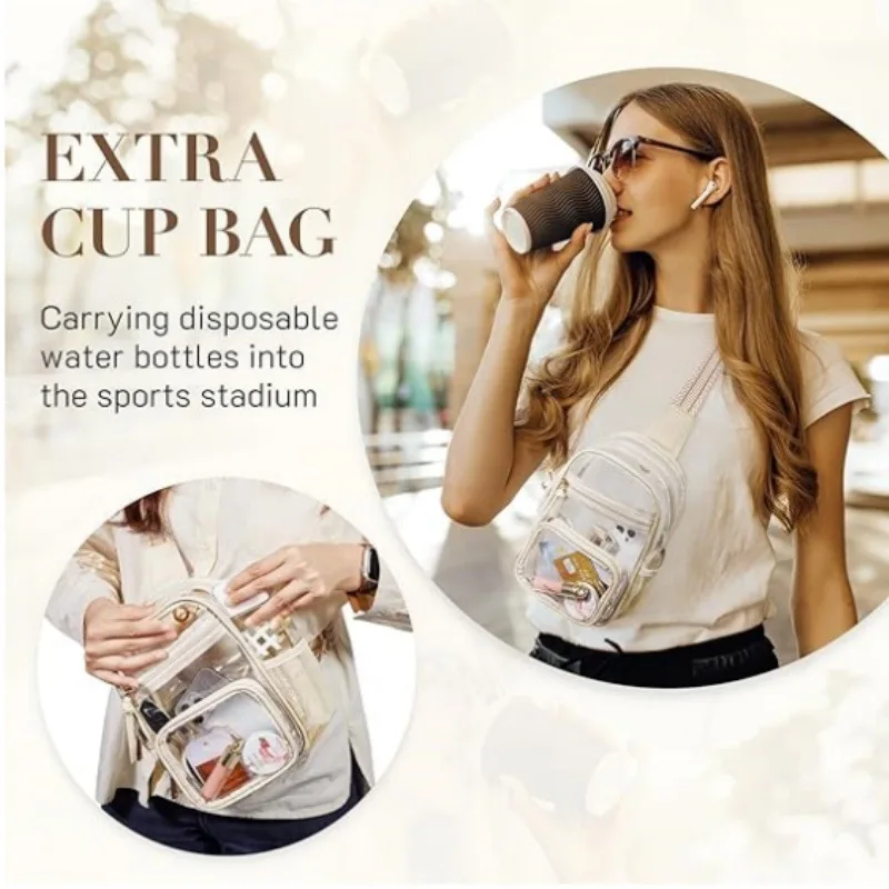 Bolsa de pecho transparente de PVC, riñonera transparente de viaje para exteriores, impermeable, para senderismo, natación, escalada, bandolera, riñonera de mensajero - imagen 4