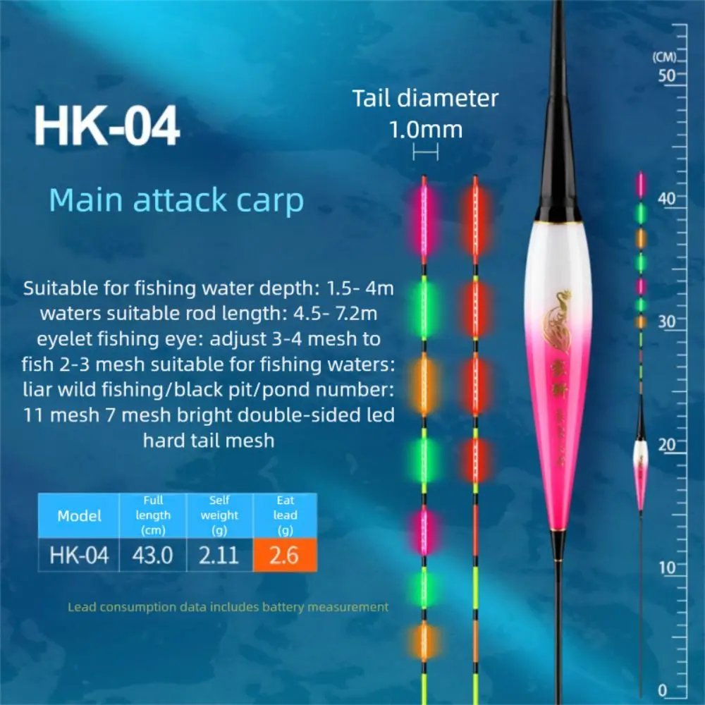 Nuevo indicador, flotador de pesca electrónico, tubo de deriva antideslizante, boya, flotador de luz LED, 2 luces, flotadores de pesca en roca, pesca nocturna - imagen 5