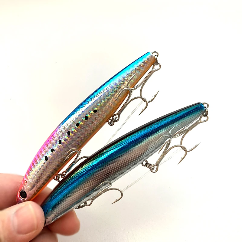 Testar-cebo de pececillo hundido, 125mm, 30g, señuelo de pesca de agua salada, cebo de natación UV pesado, Wobblers artificiales costeros de fundición larga, cebo duro - imagen 5