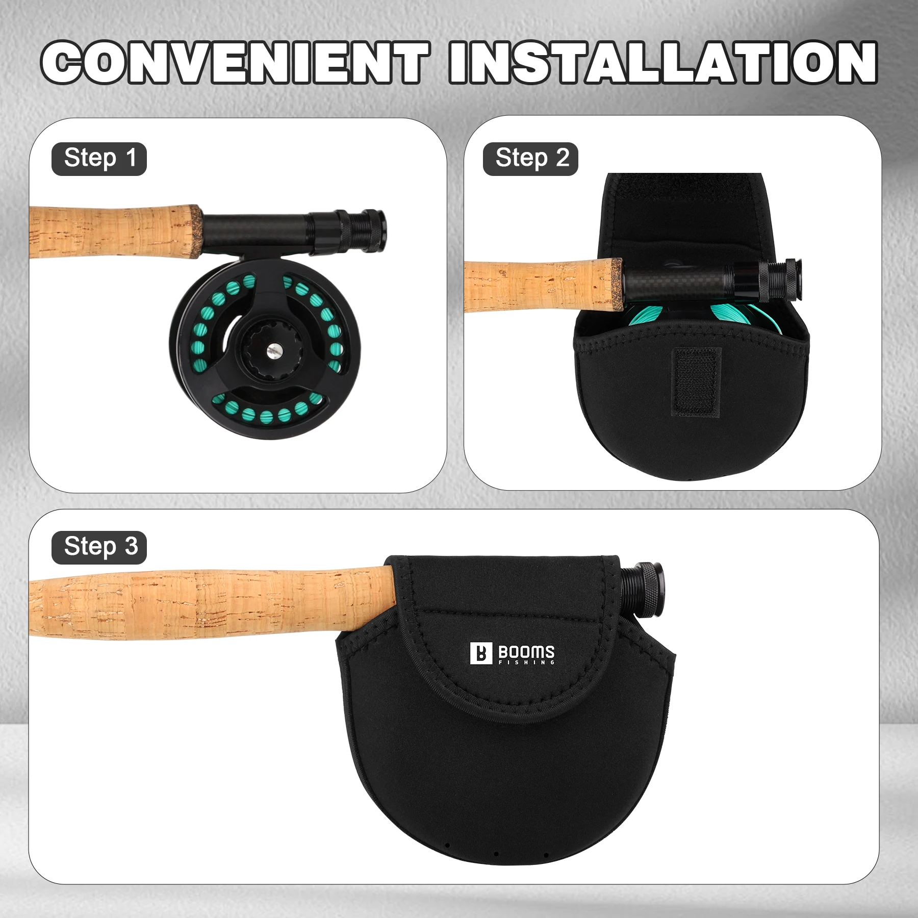 Booms-funda de neopreno transpirable para carrete de pesca con mosca, bolsa de almacenamiento de carrete de pesca con mosca, accesorios de herramientas de pesca - imagen 4