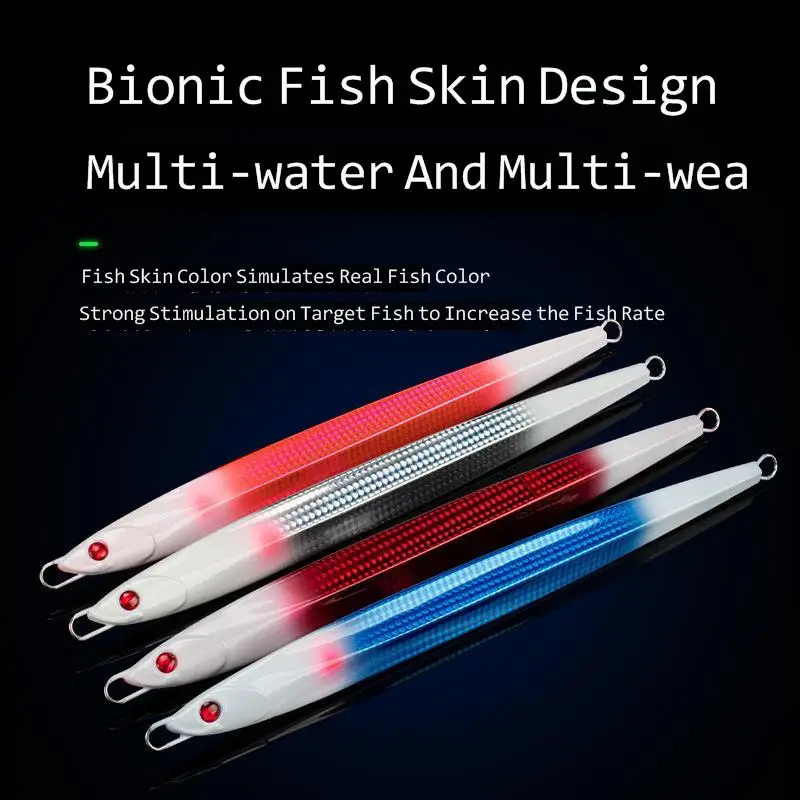 160g 200g 300g pesca en barco de aguas profundas cebo de vibración lenta biónico hundimiento rápido Jigging cebo luminoso para peces cebo de pesca en el mar - imagen 5