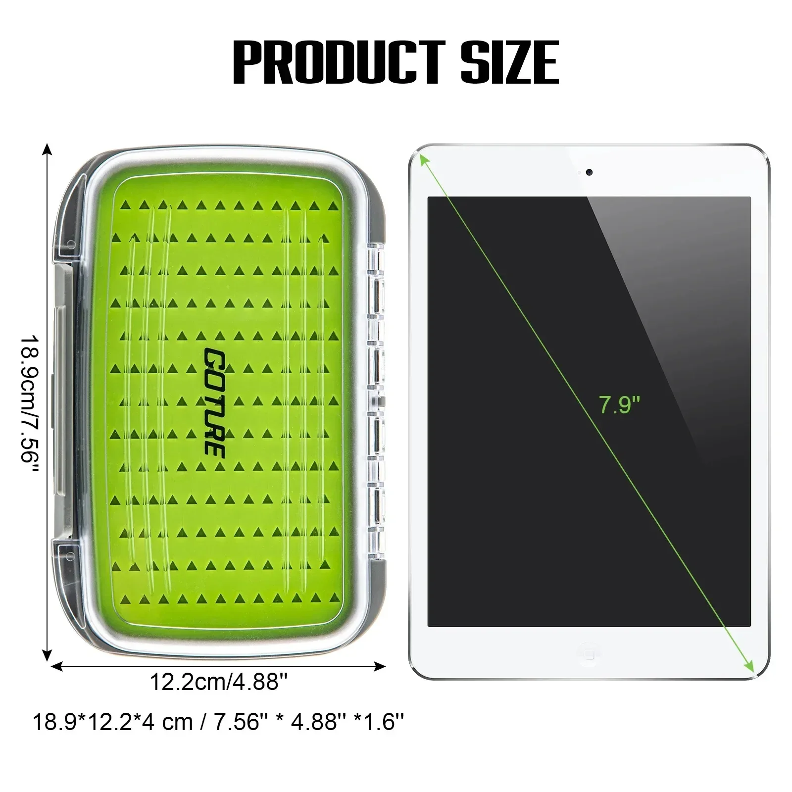 Goture 100% impermeable portátil caja de cebo con mosca 312 ubicación almohadilla de silicona espuma transparente caja de señuelos de pesca aparejos de almacenamiento de pesca - imagen 4