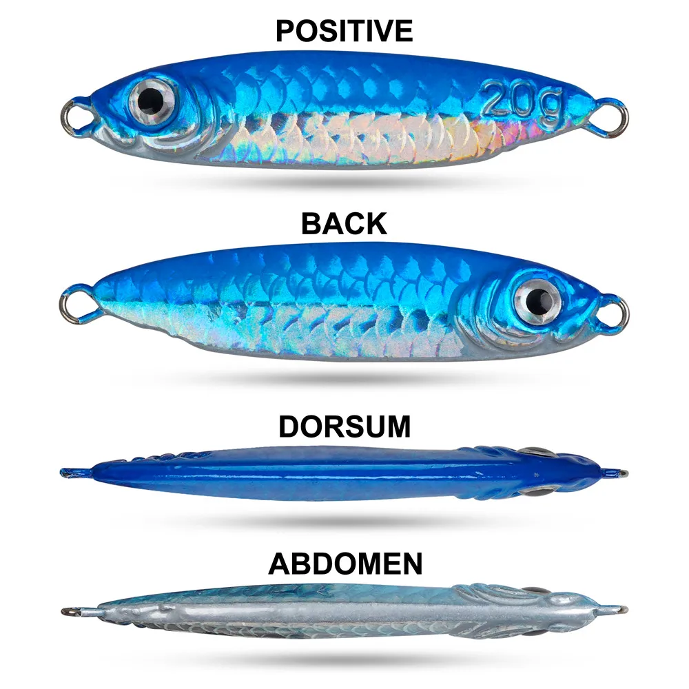 Señuelo de Metal para pesca en agua salada, cebo Artificial para trucha y lubina, 7g, 10g, 20g, 30g, 10 piezas - imagen 4