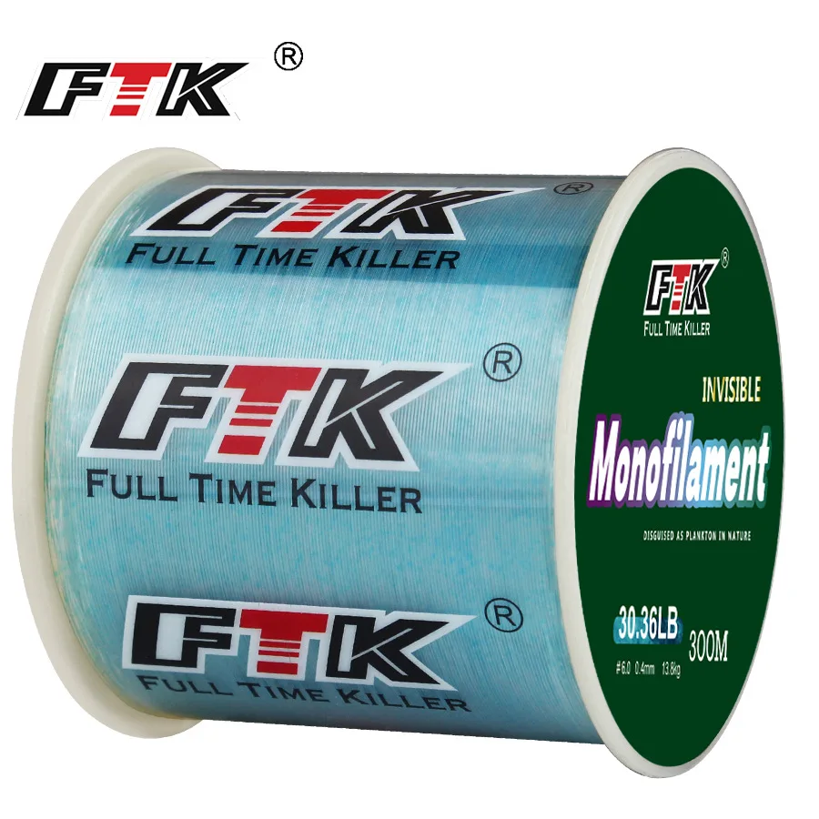 Línea de señuelo de Pesca con revestimiento de fluorocarbono FTK, 300M, 4,13-34,32LB, 0,14-0,5mm, línea de Pesca con mosca de fibra de carbono, línea súper suave - imagen 5