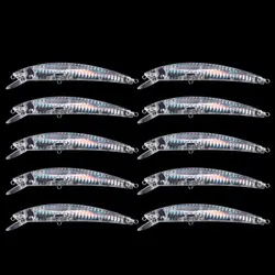 Cebos articulados en blanco nude, cebo crankbait Minnow, cuerpo de señuelo sin pintar, 10 piezas, 12cm, 12g
