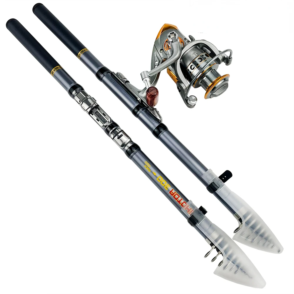 Caña de pescar telescópica y carrete Combo, ultraligero, de carbono, 1,5-3M, con rueda de Baitcasting, 5,2: 1, alta velocidad para todas las aguas - imagen 3