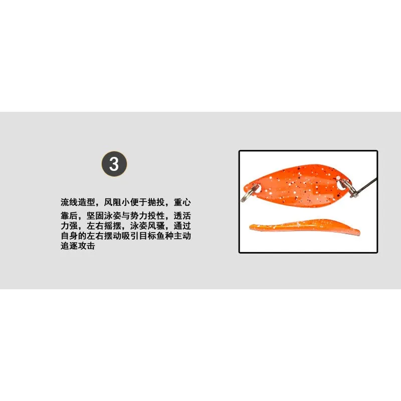 Juego de lentejuelas de boca de caballo en forma de cuchara, equipo de pesca, blanco, raya MicroStream Path, Sub Bait, cebo falso, camino de Metal, Sub - imagen 3