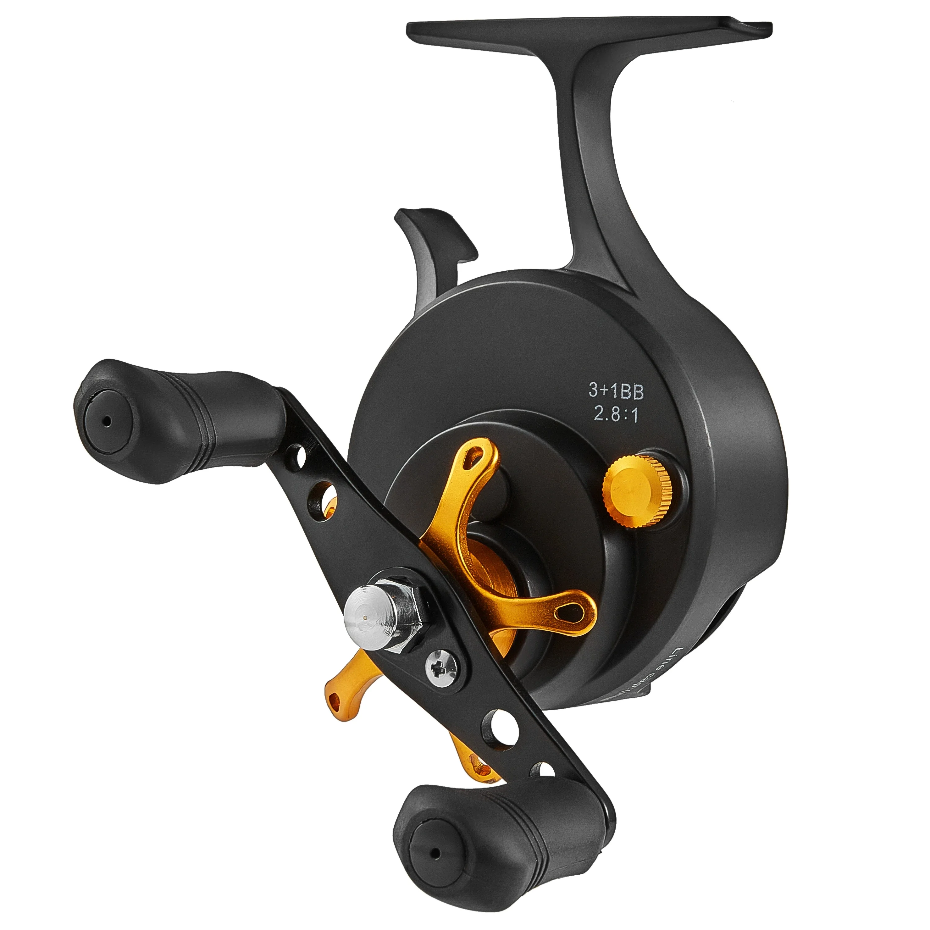 Carrete de pesca en hielo en línea, carrete de aluminio mecanizado CNC, arrastre de estrella ajustable, 3 + 1 rodamientos de bolas, Ultra suave 2,8: 1 - imagen 5