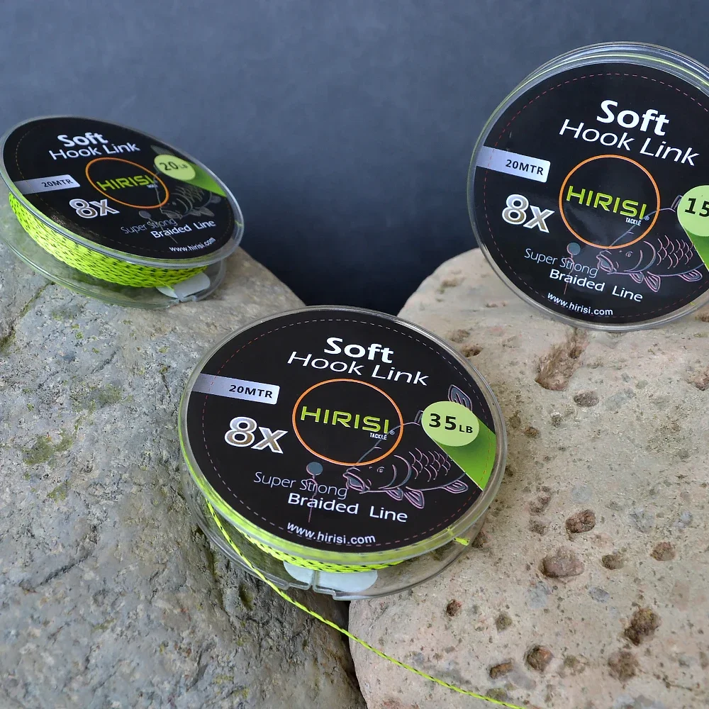 Sedal de pesca de carpa, 2 piezas, 8 hebras, gancho trenzado, 20m, tres tamaños, aparejos de pesca de carpa gruesos - imagen 4