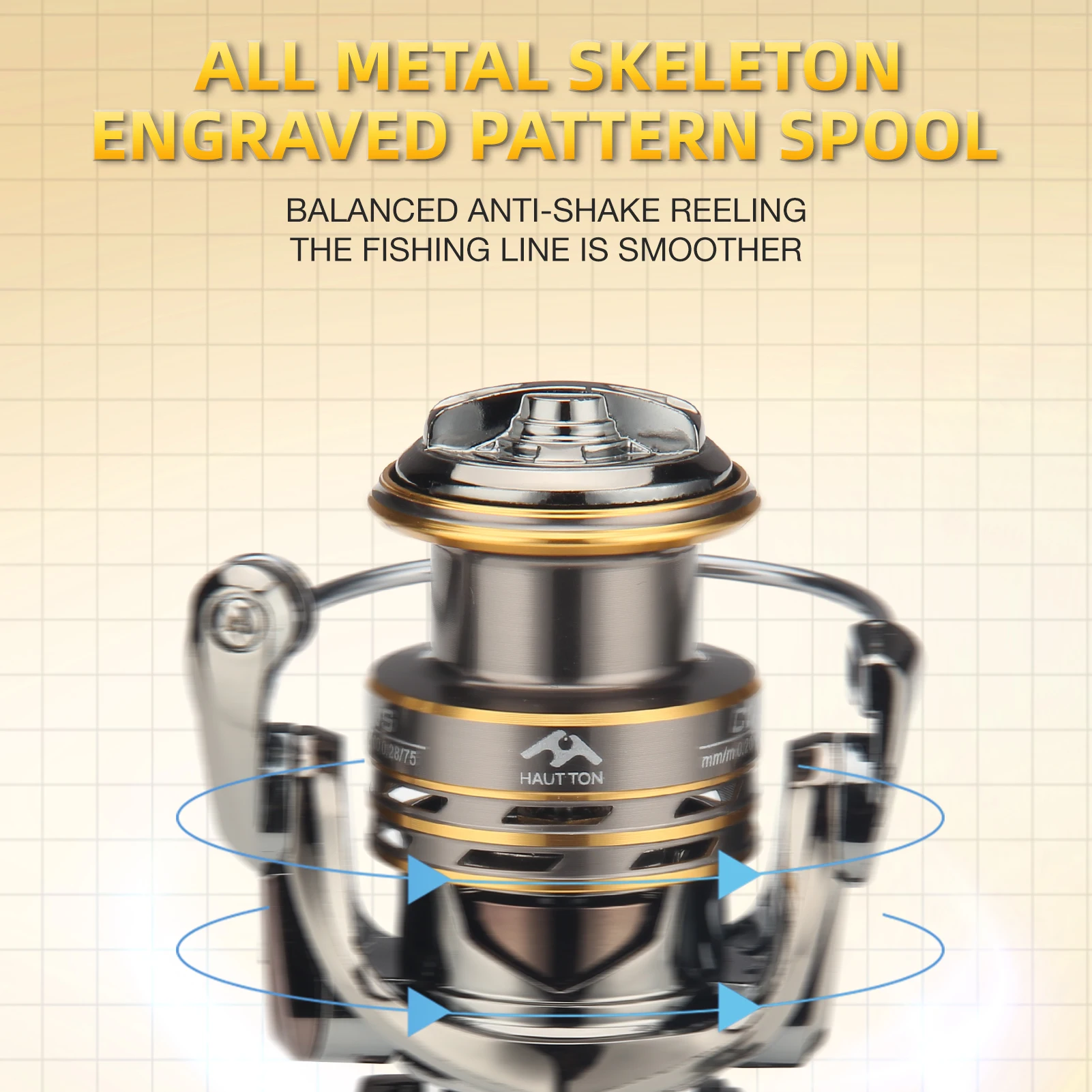 Carrete de pesca giratorio CD 5,2: 1 relación de engranaje 13,23 libras arrastre máximo Spoo de Metal plegable CNC doble brazo para agua dulce y salada - imagen 5