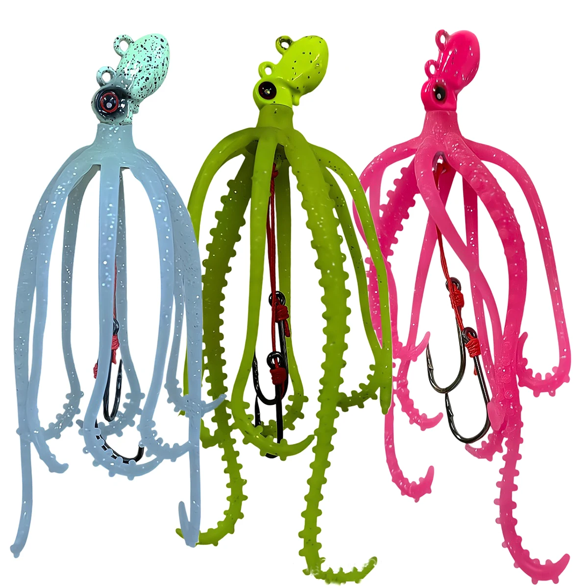 Señuelo Marlin Octopus Jig 60g 2,1 oz UV calamar Trolling señuelo faldas con gancho para gran juego pesca Mahi atún pez vela cebo de agua salada - imagen 3