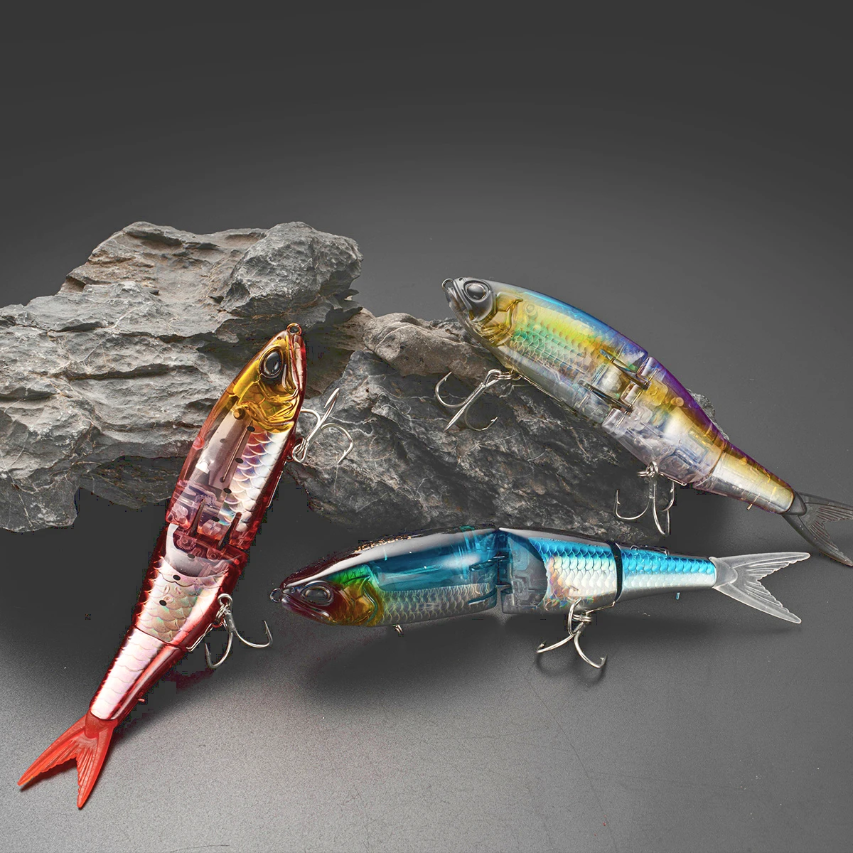 Señuelos de pesca Johncoo Hardbait 185mm 50,5g Swimbaits hoja de Flash cuerpo flotante articulado Lucio señuelo de fundición larga para lubina