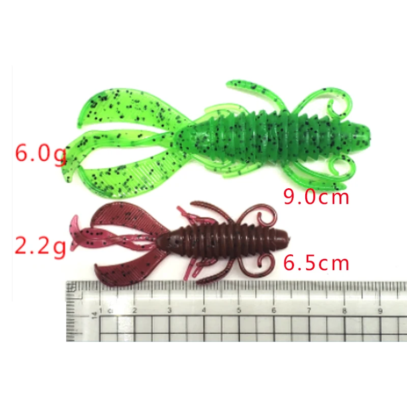 TAKEDO MY13 cebo Artificial 2,2G 6G señuelo de camarón suave Material TPR señuelo suave pesca con anillo cuenta para lubina - imagen 5