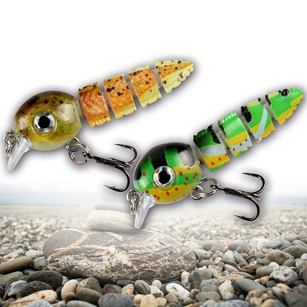 Señuelos de pesca multiarticulados, 5,5 cm/4g, Crankbait, cebos duros realistas para peces, señuelo de pesca pequeño, aparejos Wobbler - imagen 4