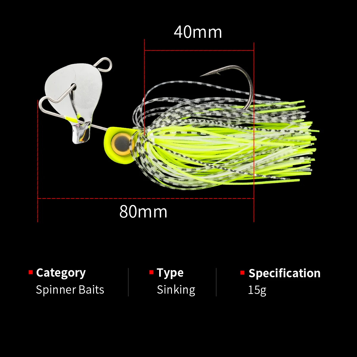 Señuelo de pesca cebo de metal 15g 0,53 OZ cebo giratorio gran hoja Jig wobbler señuelo de pesca para lubina - imagen 4