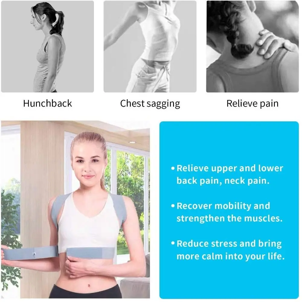 Corrector de postura de espalda ajustable duradero, equipo de entrenamiento corporal para remodelar, soporte de espalda para escoliosis, uso diario - imagen 4