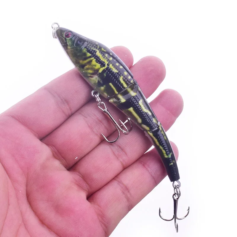 Cebo pintado 3D multiarticulación, 9,5 cm, 9g, pececillo de hundimiento lento, señuelo duro Artificial, Swimbait, aparejos de pesca, señuelos Wobblers de lubina, 1 ud. - imagen 4