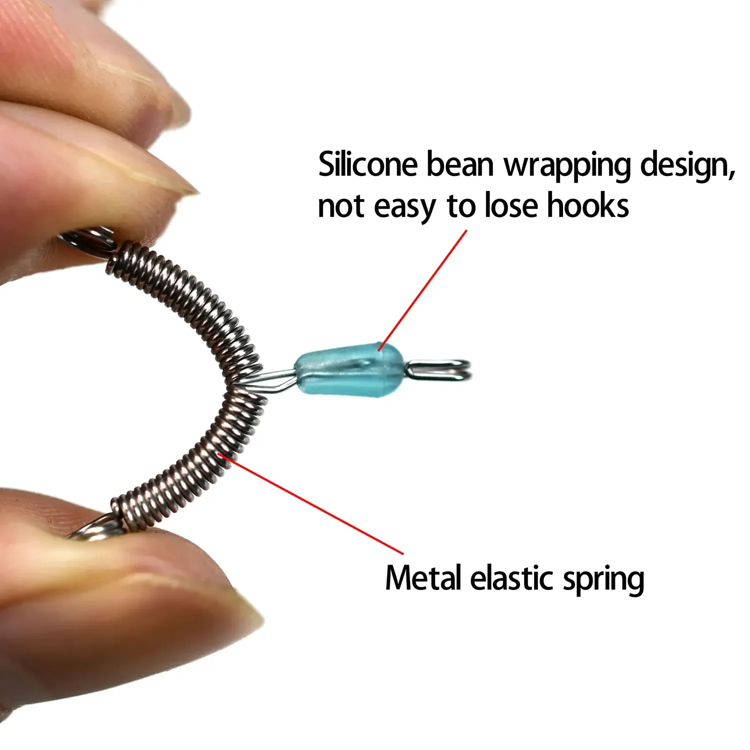 Línea de pesca de acero inoxidable, bifurcación espacial, aparejos de equilibrio, ganchos, brazo de alambre, forma de T, línea cruzada giratoria, 15 Uds. - imagen 5