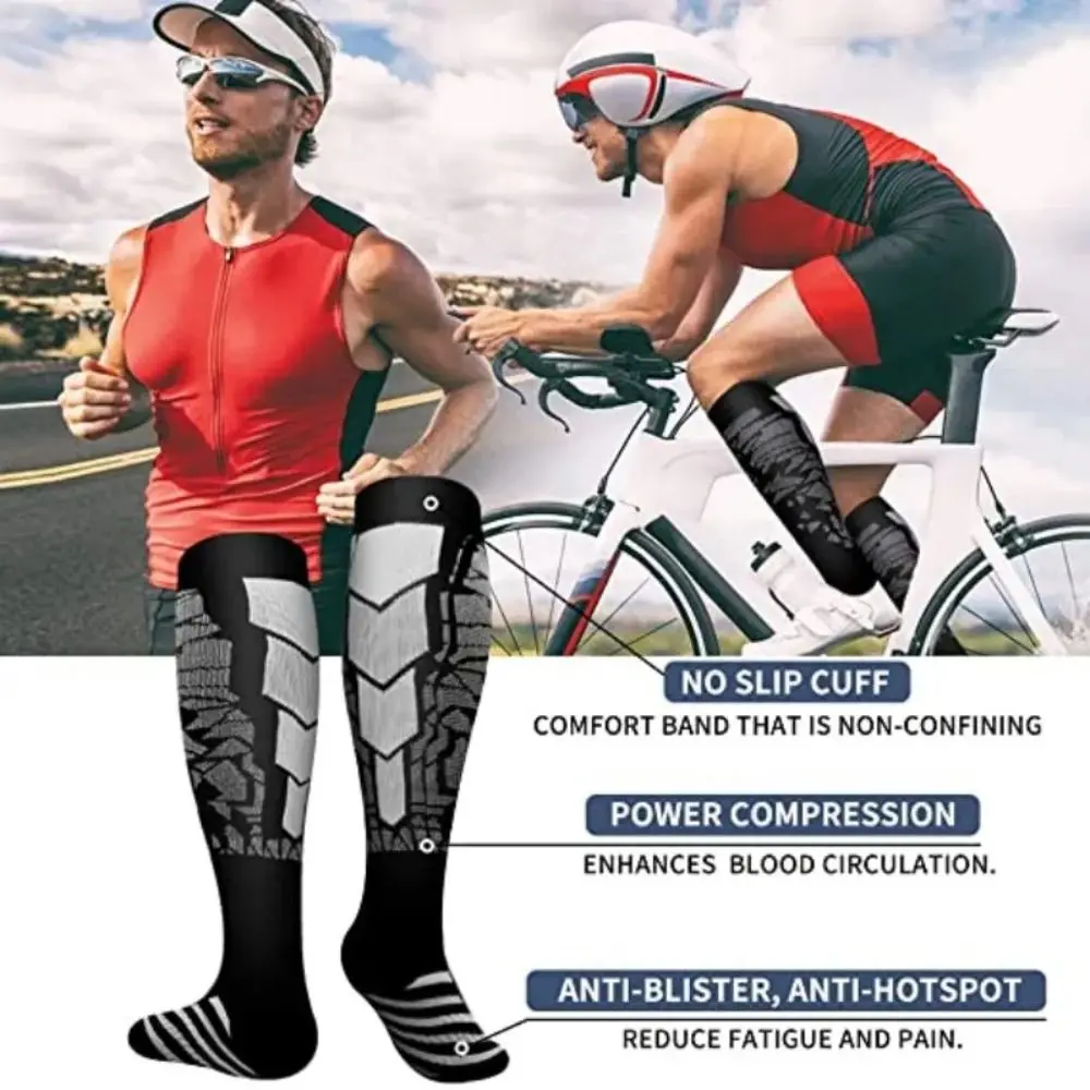 Nuevos calcetines de compresión de nailon para hombre y mujer, calcetines de viaje con gradiente para ciclismo, calcetines deportivos para correr y recuperación, calcetines largos para ciclismo - imagen 5