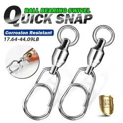 MEREDITH 20 piezas conector de pesca giratorios de acero inoxidable rodamiento de bolas Clip rápido conector de señuelo de pesca aparejos