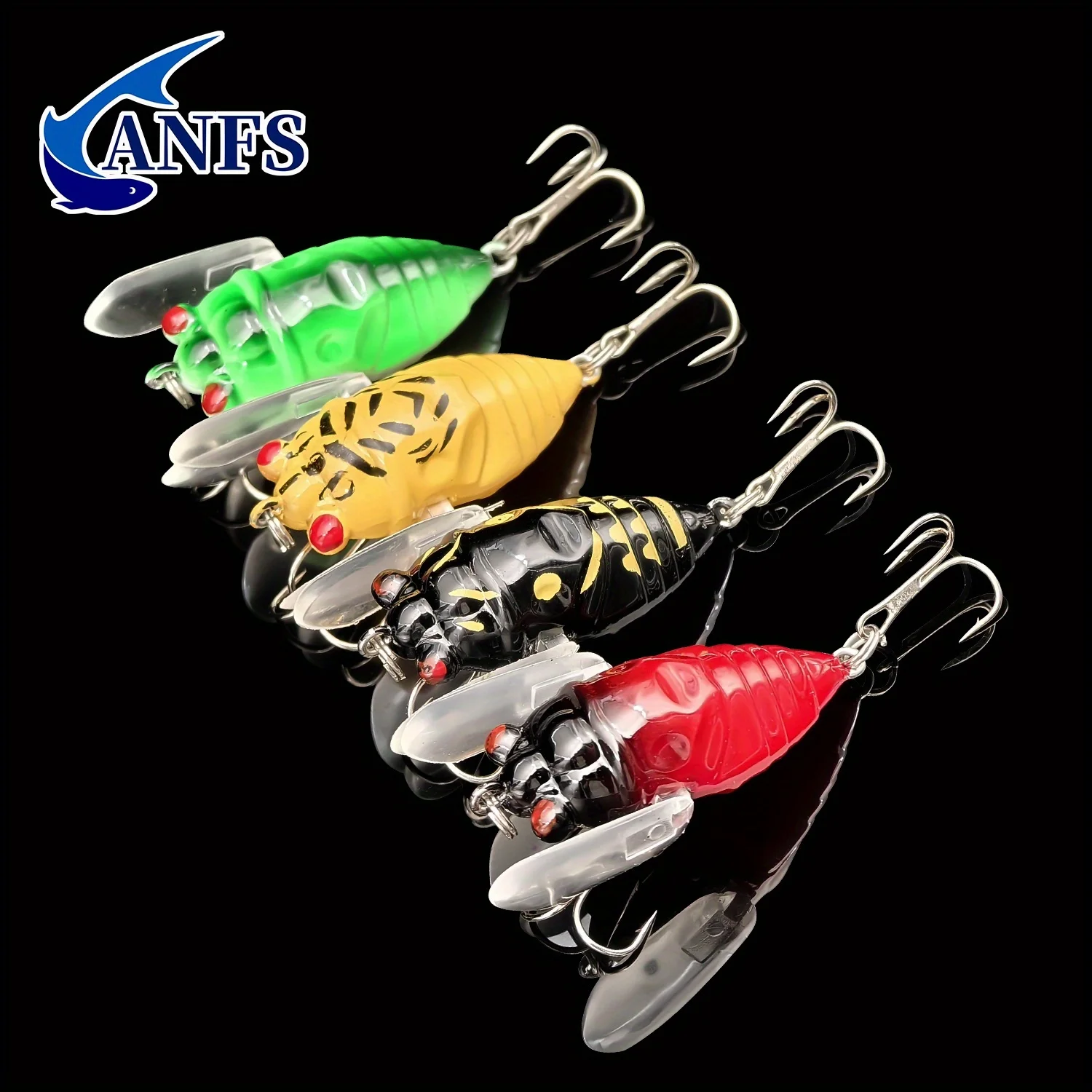 ANFS Juego de señuelos de pesca premium de 4 piezas: cebo artificial realista para una pesca exitosa, regalo de pesca perfecto para hombres para pescadores - imagen 5
