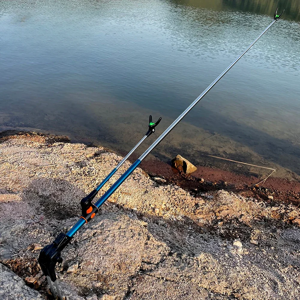 Soporte para caña de pescar, accesorio plegable telescópico ajustable, enchufe de tierra, accesorios de pesca, 1,7 m-2,4 m - imagen 3
