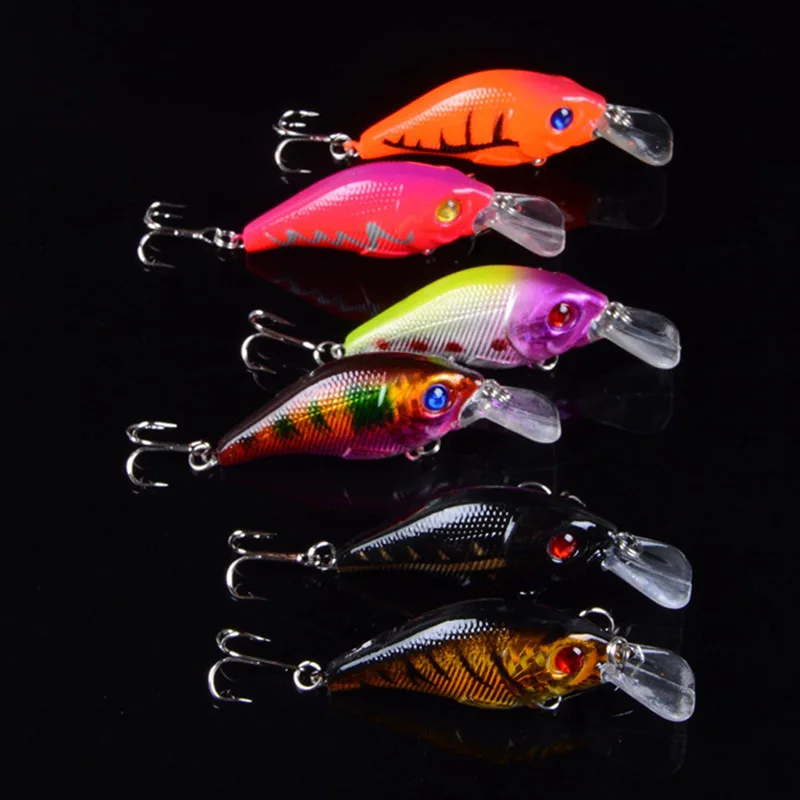 7,5 cm 12g Señuelos de pesca duros VIB Minnow cebo artificial 6 #   Anzuelos triples que se hunden Crankbait Wobblers ojos 3D cebo aparejos de pesca - imagen 5