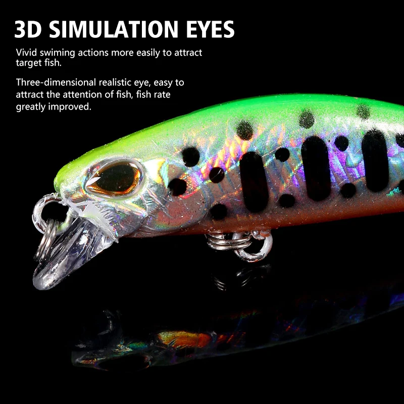 1 Uds 5,8 Cm 5,4g Pesca Jerkbait señuelo hundido Minnow Señuelos de Pesca cebo duro negro Minnow Wobbler aparejos de Pesca - imagen 5