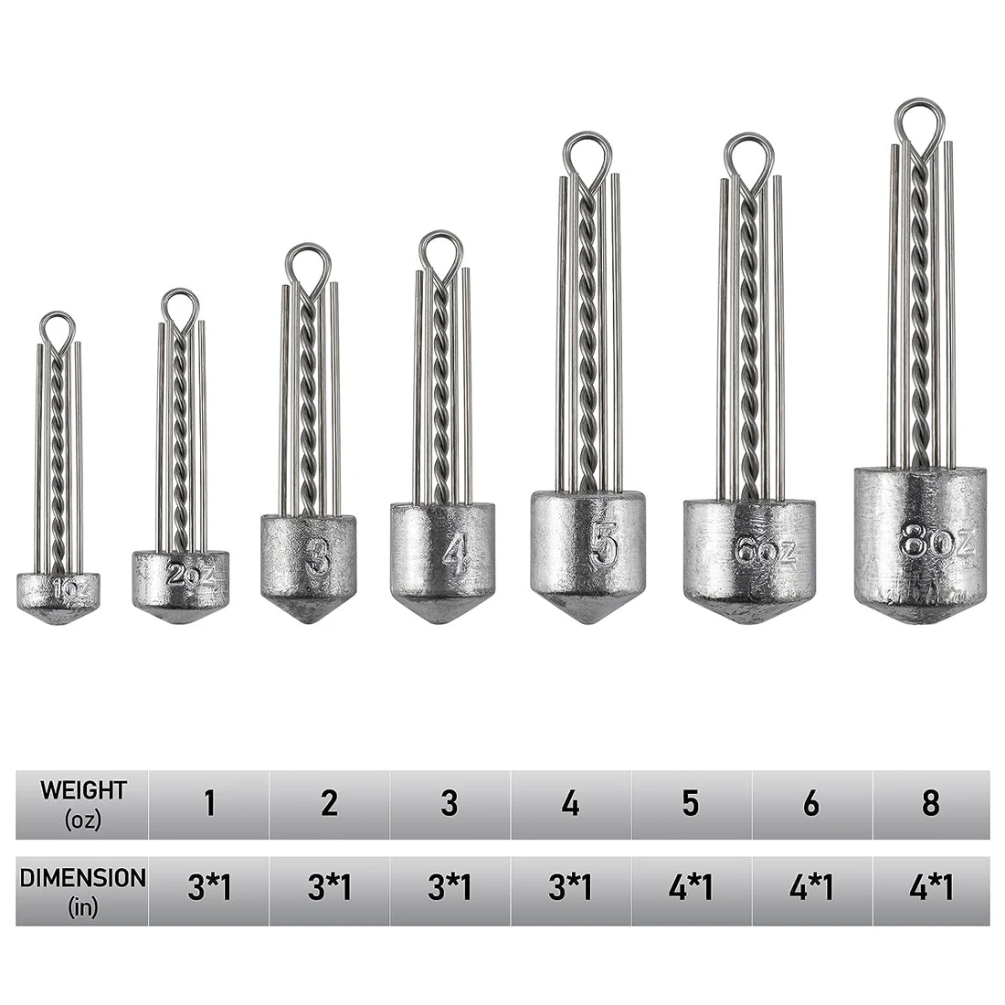 FishTrip Spider Sinker Peso 1oz-8oz Angler en alta mar Surf Sinker para pesca en la playa de agua salada - imagen 2