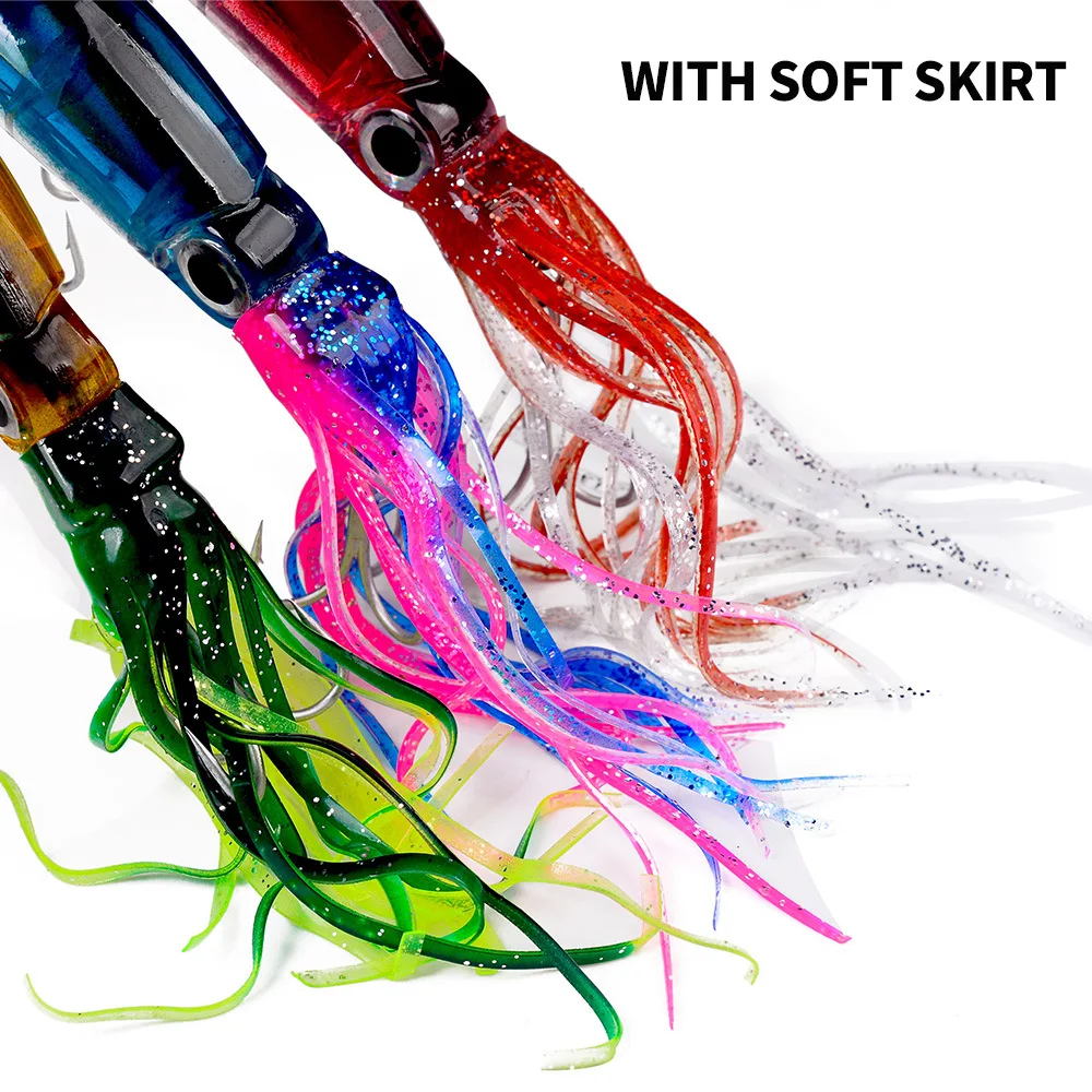 40g gran simulación pulpo calamar Señuelos de pesca cebo ojos 3D señuelos artificiales cebos plástico realista para agua salada agua dulce - imagen 5