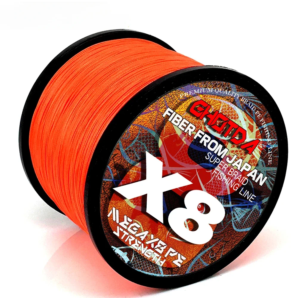 GHOTDA 300M 500M 8 hebras hilo de pescar trenzado naranja súper fuerte tejido de mar multifilamento líneas de señuelo PE 18-78LB 0,14mm-0,5mm - imagen 3