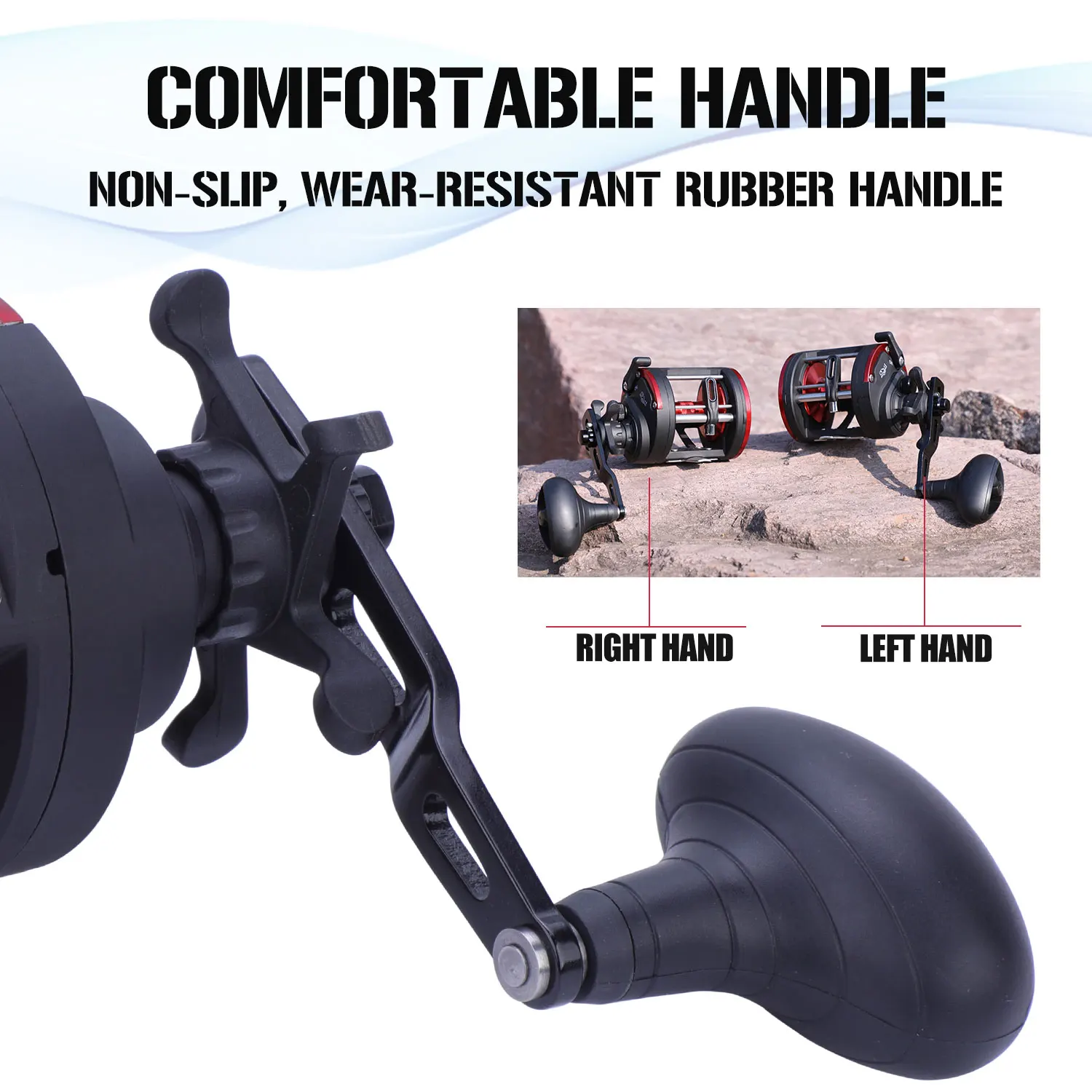 Carretes de pesca de agua salada Sougayilang 3 + 1bb carrete de pesca de mar de fundición relación de engranaje 3,8: 1 carrete de pesca de curricán carrete de Baitcasting redondo - imagen 5