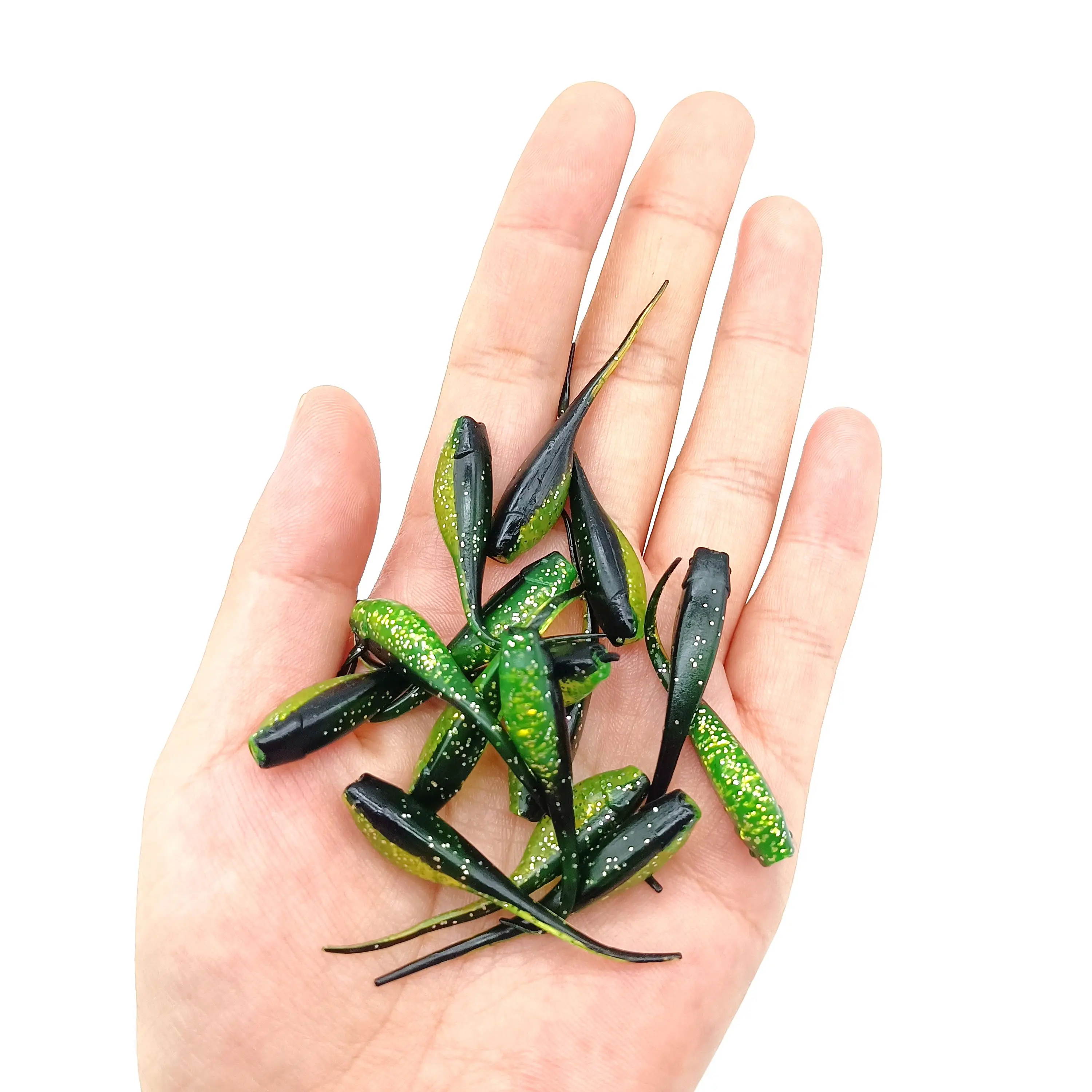 DUODUOYU 10 unids/lote señuelo de Pesca suave 0,8g/48mm girino cebo de silicona suave Jigging Wobblers señuelo Artificial Swimbait aparejos de Pesca - imagen 4