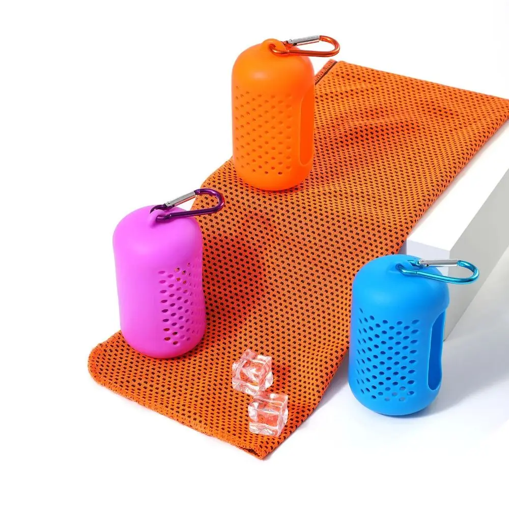 Toalla fría microfibra secado rápido – Bolsa silicona portátil para pesca - imagen 2