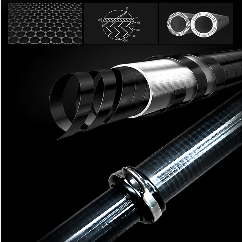 GHOTDA-caña de pescar telescópica de carbono, accesorio necesario para pesca en roca giratoria, ultraligera, potencia de 3,6 M, 4,5 M, 5,4 M, 6,3 M - imagen 5