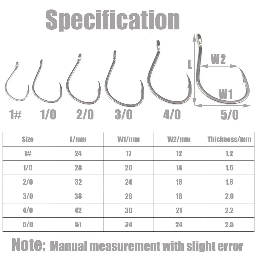 10 Uds. Anzuelos de agua salada antioxidantes de estaño mate, anzuelo de púas de acero rico en carbono, anzuelo de señuelo de ayuda para Jigging 1 # 1/0 2/0 3/0 4/0 5/0 - imagen 2