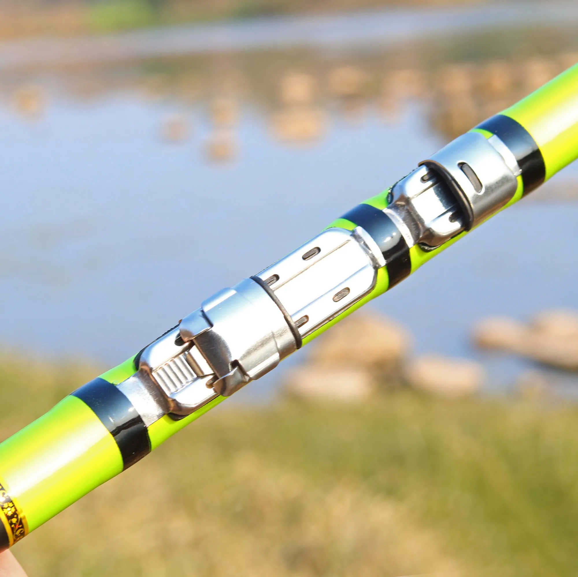 Caña de pescar telescópica JOSBY de 3,0 M, alimentador giratorio de carpa con mosca, Mini caña de pescar ultraligera de viaje de fibra de carbono para Pesca - imagen 3